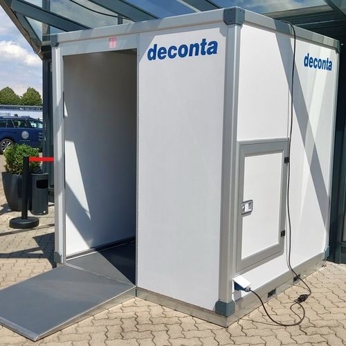Unità di decontaminazione a tunnel - deconta GmbH - a polverizzazione / con nebbia / per oggetti