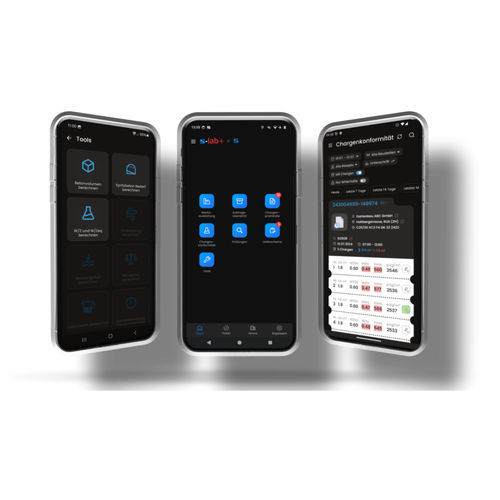 Applicazione mobile di qualità - s-lab+ - Sauter GmbH Elektrotechnik-Automation - di interfaccia / per laboratorio / per centrale di betonaggio