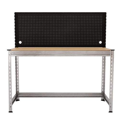 Banco da lavoro in metallo - W.S. Worldwide Shelving GmbH - con parete porta attrezzi / per carichi pesanti