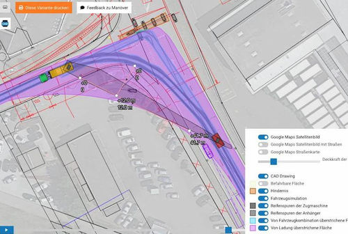 Applicazione mobile di simulazione - Swept Paths - CodeSquare GmbH + Co. KG - CAD / di misura / di pianificazione