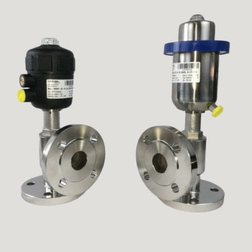Valvola pneumatica - OMISP - air fluid solutions - di arresto / con flangia / ad angolo retto