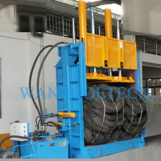 Pressa imballatrice per pneumatici - PNDB-LF series - WANROOE-TECH - verticale / a carico frontale / idraulica