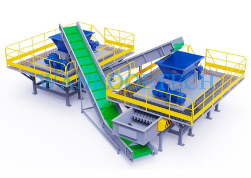 Trituratore primario - PNSS series - WANROOE-TECH - a 2 alberi / di pneumatici / in plastica