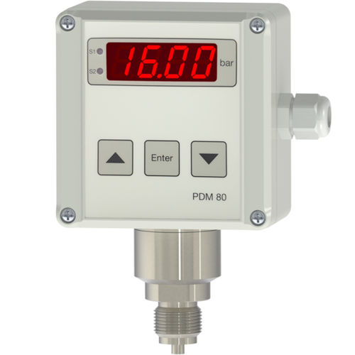 Manometro con display LED - PDM80-1 - Nöding Messtechnik - filettato / G 1/2 / in acciaio inossidabile