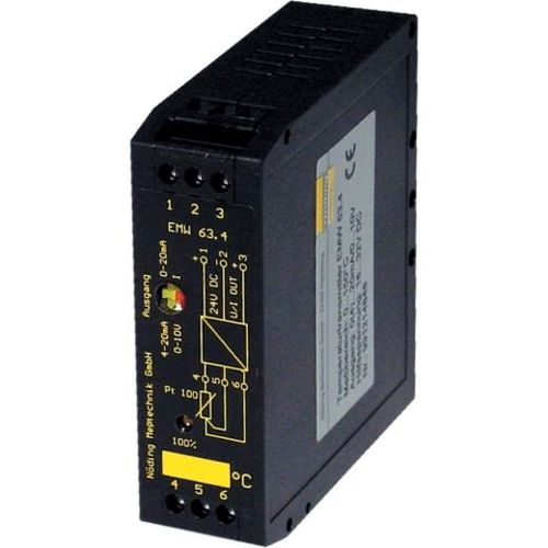 Trasmettitore di temperatura su guida DIN - EMW63.4 - Nöding Messtechnik - Pt100 / a resistenza / 4-20 mA
