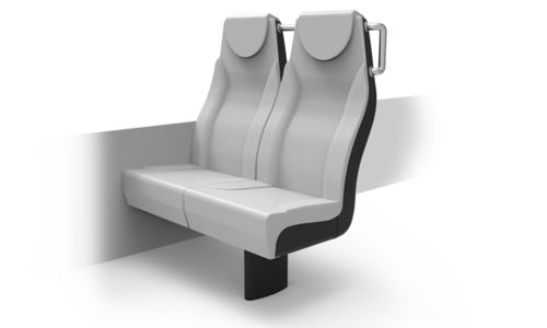 Sedile per treno classico - EXO-CRRC - Khrome - per treno suburbano / Treno a più livelli / in espanso