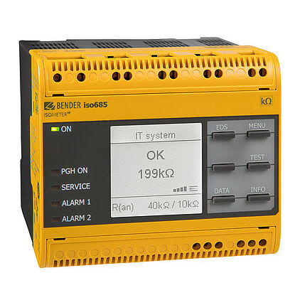 Controllore di isolamento per sistema trifase - ISOMETER® iso685-…-P series - BENDER GmbH & Co KG - a media tensione / per rete AC / RS485