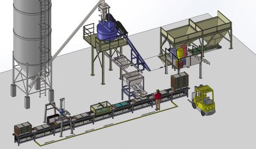 Linea di produzione per prodotti in calcestruzzo - Rometa S.A. - per cantiere di costruzione