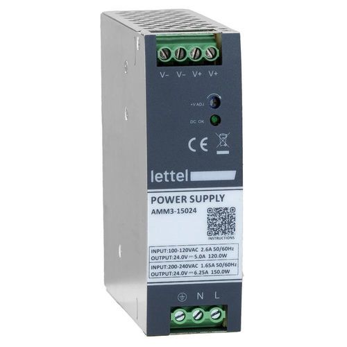 Alimentatore elettrico su guida DIN - AMM3 series - Lettel - AC/DC / stabilizzato / a commutazione