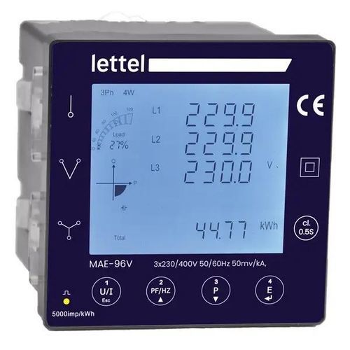 Apparecchio di misura della potenza con misure di potenza e armoniche - MAE-96 series - Lettel - contatore di energia / multimetro / di potenza reattiva