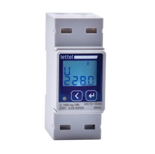 Contatore di energia elettrica monofase - MCT2-1100 - Lettel - su guida DIN / digitale / 60 Hz