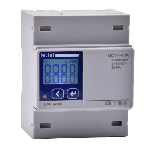 Contatore di energia elettrica trifase - MCT4-x100 series - Lettel - su guida DIN / Modbus RTU / con registratore di dati
