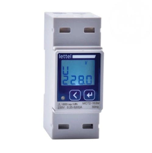 Contatore di energia elettrica monofase - MCT2-163M - Lettel - su guida DIN / uscita ad impulsi / Modbus RTU