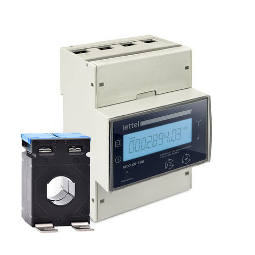 Contatore di energia elettrica trifase - MCX4B-30XCT - Lettel - monofase / su guida DIN / uscita ad impulsi