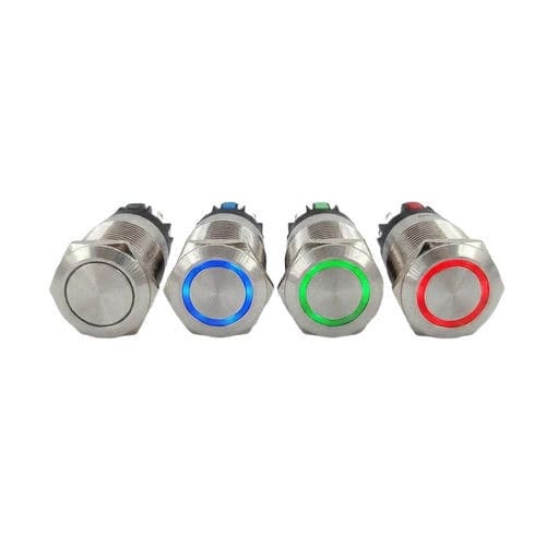 Pulsante IP65 - CBP22D-1A series - Lettel - 1NA/NC / montato su pannello / luminoso a LED