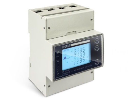 Contatore di energia elettrica trifase - MCX4-34X series - Lettel - su guida DIN / Modbus RTU / con comunicazione integrata