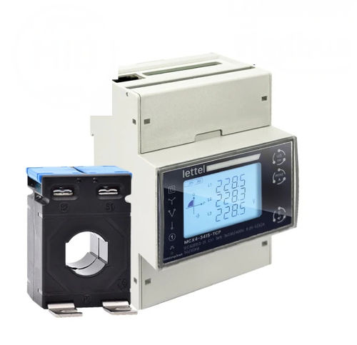 Contatore di energia elettrica trifase - MCX4-34XCT series - Lettel - su guida DIN / intelligente / multitariffa