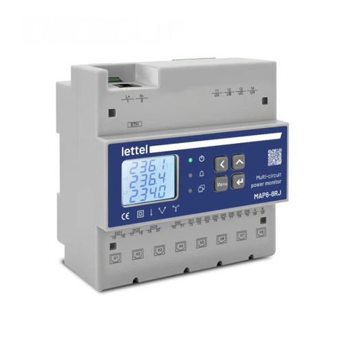 Contatore di energia elettrica monofase - MAP6-8RJ series - Lettel - trifase / su guida DIN / con display LCD