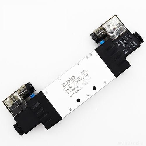 Elettrovalvola a comando assistito - 4V420-15B  - ZJHD Automation Technology Co., Ltd. - a 5 vie / per aria compressa / filettata