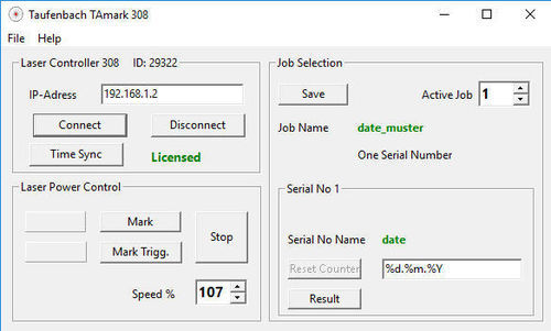 Software di regolazione - TAmark308 - Taufenbach GmbH - di visualizzazione di dati / per conteggio / per marcatura
