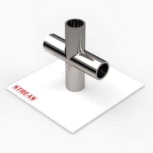 Connettore per tubi a croce - X33-1 series - Streas srl - a T / in acciaio inossidabile