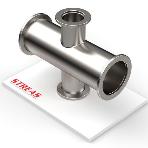 Raccordo per vuoto - 4CR2510KF-4 - Streas srl - con flangia / a croce / in acciaio inox 304