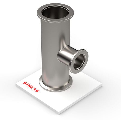 Raccordo per vuoto - 3TR2510KF-4 - Streas srl - con flangia / a T / in acciaio inox 304