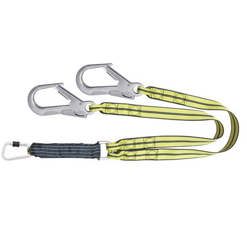 Cordino con assorbitore di energia con cinghia - FA3040315 - Kratos safety - doppio / EN 355 / con assorbitore