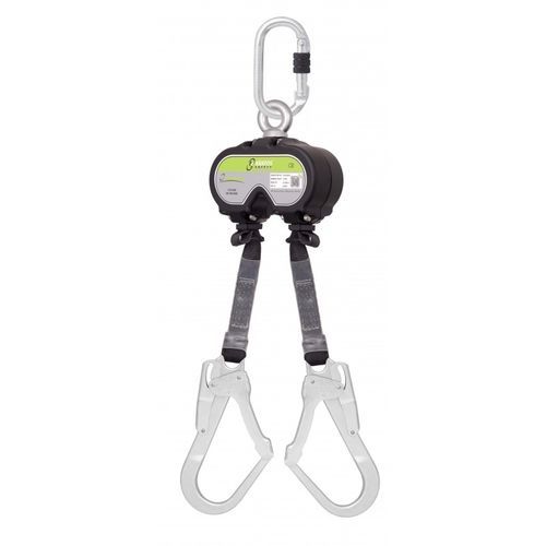 Cordino con assorbitore di energia con cinghia - OLYMPE - Kratos safety - doppio / regolabile / con anello anticaduta