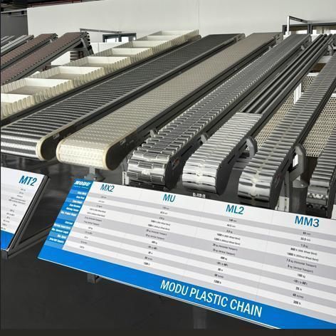 Nastro trasportatore flessibile - MT2 - MODU System (M) Sdn.Bhd. (MODU Group) - continuo / liscio / curvo