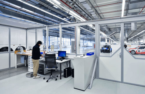 Divisorio da officina - Systemraum TRENDLINE - KLEUSBERG - modulare / elastico