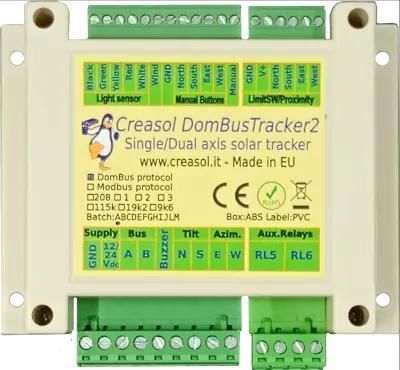 PAC su guida DIN - DomBusTracker2 - Creasol - con I/O integrati / ingressi / ingressi analogici