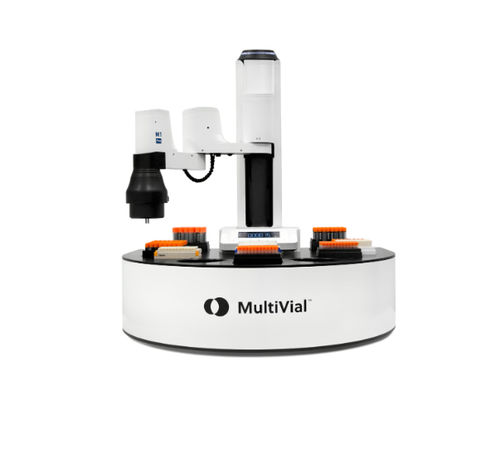 Macchina di etichettatura automatica - Multivial - Labman Automation Ltd - controllata da PLC / per flacone / per l'industria farmaceutica