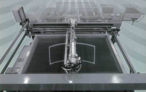 Macchina serigrafica automatica - NAKASAKU Co., Ltd. - multicolore / per l'industria del vetro / di alta precisione