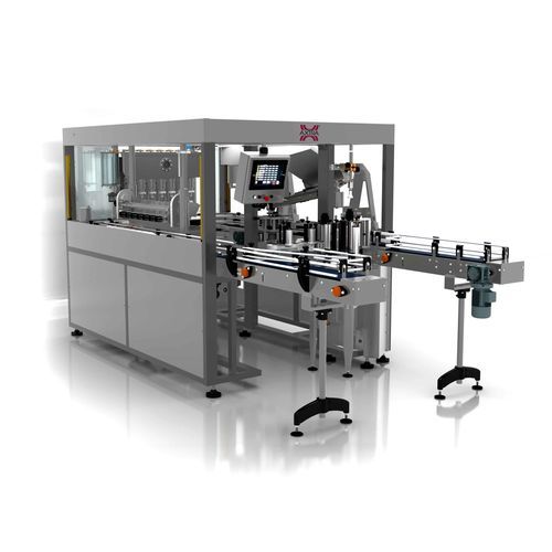 Riempitrice tappatrice etichettatrice lineare - Miniline - Axtra Srl - modulare / controllata da computer / per bottiglie