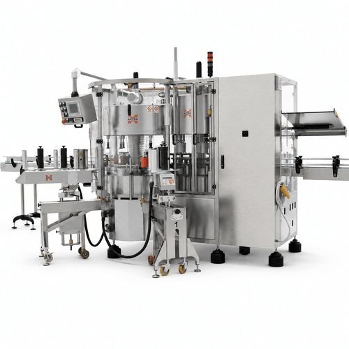 Incapsulatrice-crimpatrice-etichettatrice monoblocco - Axtra Srl - rotativa / pneumatica / in linea