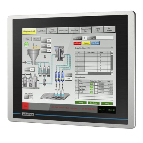 Pannello operatore con touch screen resistivo - WOP-212K - ADVANTECH - ad incastro / 1024 x 768 / RISC