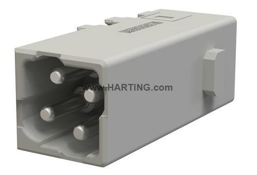 Modulo di connessione di alimentazione elettrica - Han-Mod_M_EE_4_M_C.1_PIT - HARTING - maschio / a pressione / 4 poli