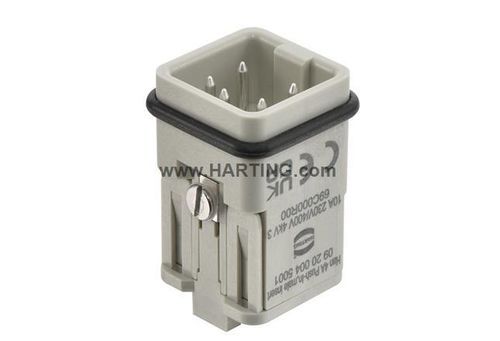 Modulo di connessione di alimentazione elettrica - Han 4A - HARTING - maschio / a pressione / 4 poli