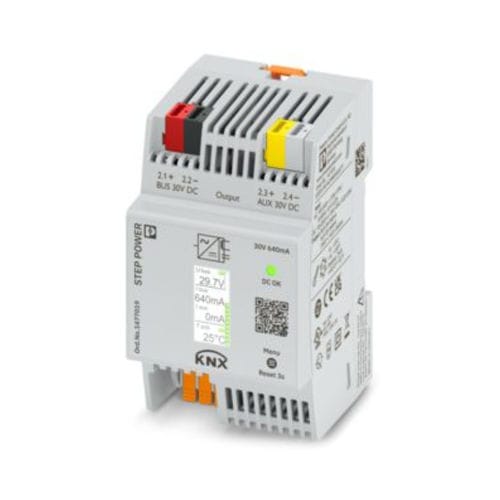Alimentatore elettrico su guida DIN - STEP3-PS/1AC/KNX/640/LPT - PHOENIX CONTACT GmbH & Co. KG - AC/DC / monofase / per modulo bus