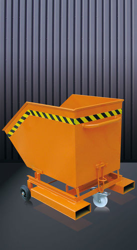 Benna ribaltabile per carrello elevatore - 2041 series - Eichinger Equipement - con ruote / aperta / per aggregato