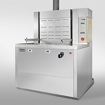 Sistema di pulizia ad ultrasuoni - Micro + Hega Surfaces GmbH - semiautomatico / con trasportatore