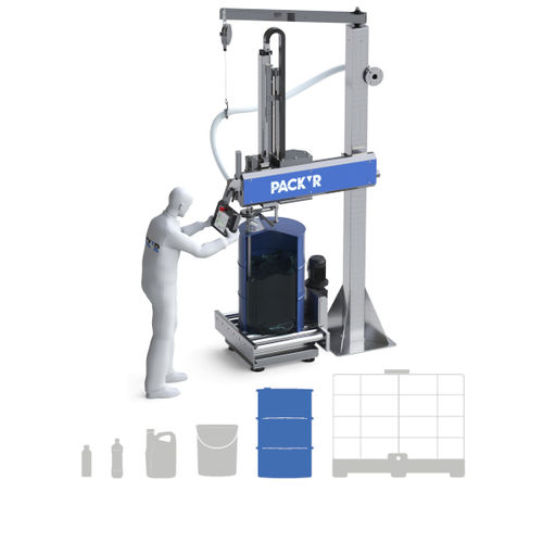 Riempitrice semiautomatica - FLEXEO-D - PACK'R - per fusti / per prodotti fitosanitari / per prodotti densi