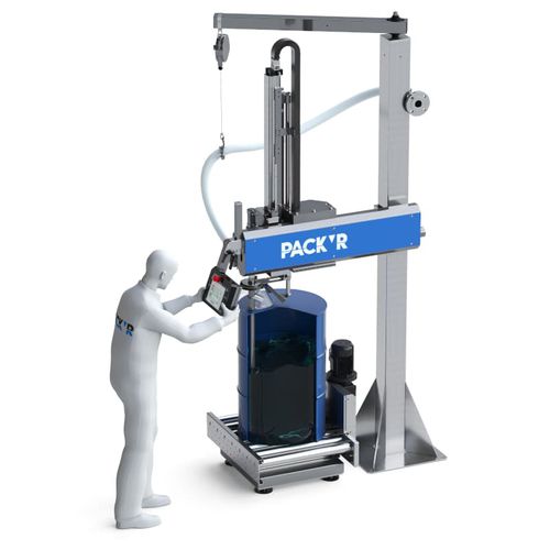 Riempitrice semiautomatica - FLEXEO-D - PACK'R - per fusti / per pittura / per olio di lubrificazione