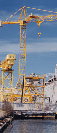 Gru fissa - Favelle Favco - di tipo level luffing / portuale / per cantiere navale