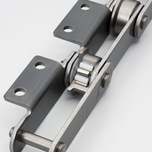 Catena di trasporto in acciaio - RF series - Tsubakimoto Chain - a piastre disassate / con cuscinetti a rulli senza lubrificante / senza lubrificante