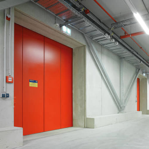 Porta scorrevole - Hörmann - in acciaio inossidabile / in acciaio / per interno