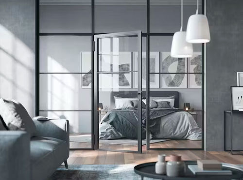 Porta battente - Hörmann - in acciaio / vetrata / per interno