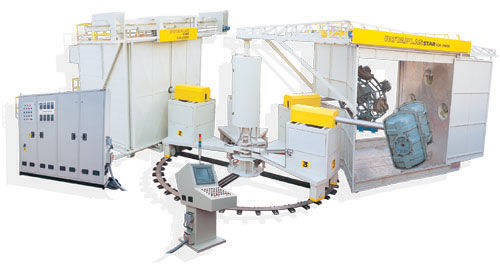 Macchina per stampaggio rotazionale 5 aree di lavoro - 4 A series - M. Plast (India) Limited - a bracci indipendente