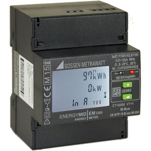 Contatore di energia elettrica trifase - ENERGYMID EM2389, EM2289 Series - GOSSEN METRAWATT GmbH - su guida DIN / con display LCD